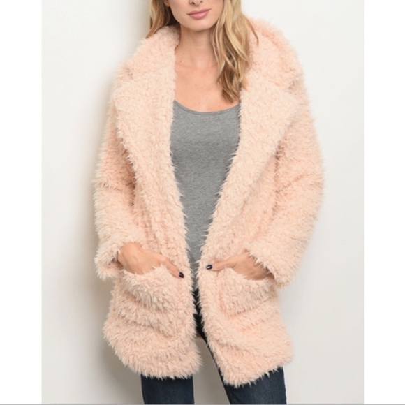 Shaggy Faux Fur Super Soft Coat - Ivory - Picture 3 of 4